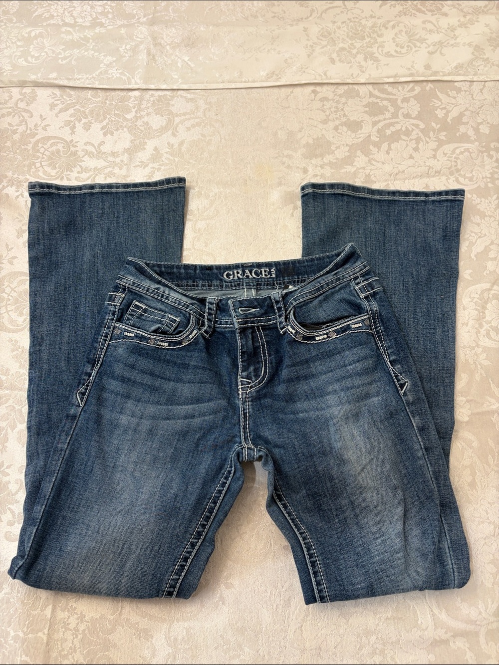 Grace Girl’s Dark Blue Bootcut Jeans
